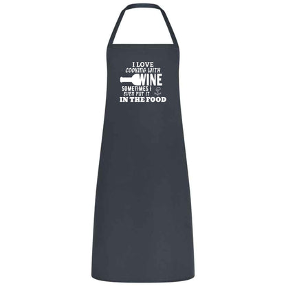 I Love Cooking with Wine Apron Funny Multicolor Unisex Chef Apron for Men and Women Waiter Waitress Gift for her him Weddings BBQs