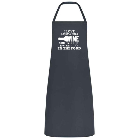 I Love Cooking with Wine Apron Funny Multicolor Unisex Chef Apron for Men and Women Waiter Waitress Gift for her him Weddings BBQs