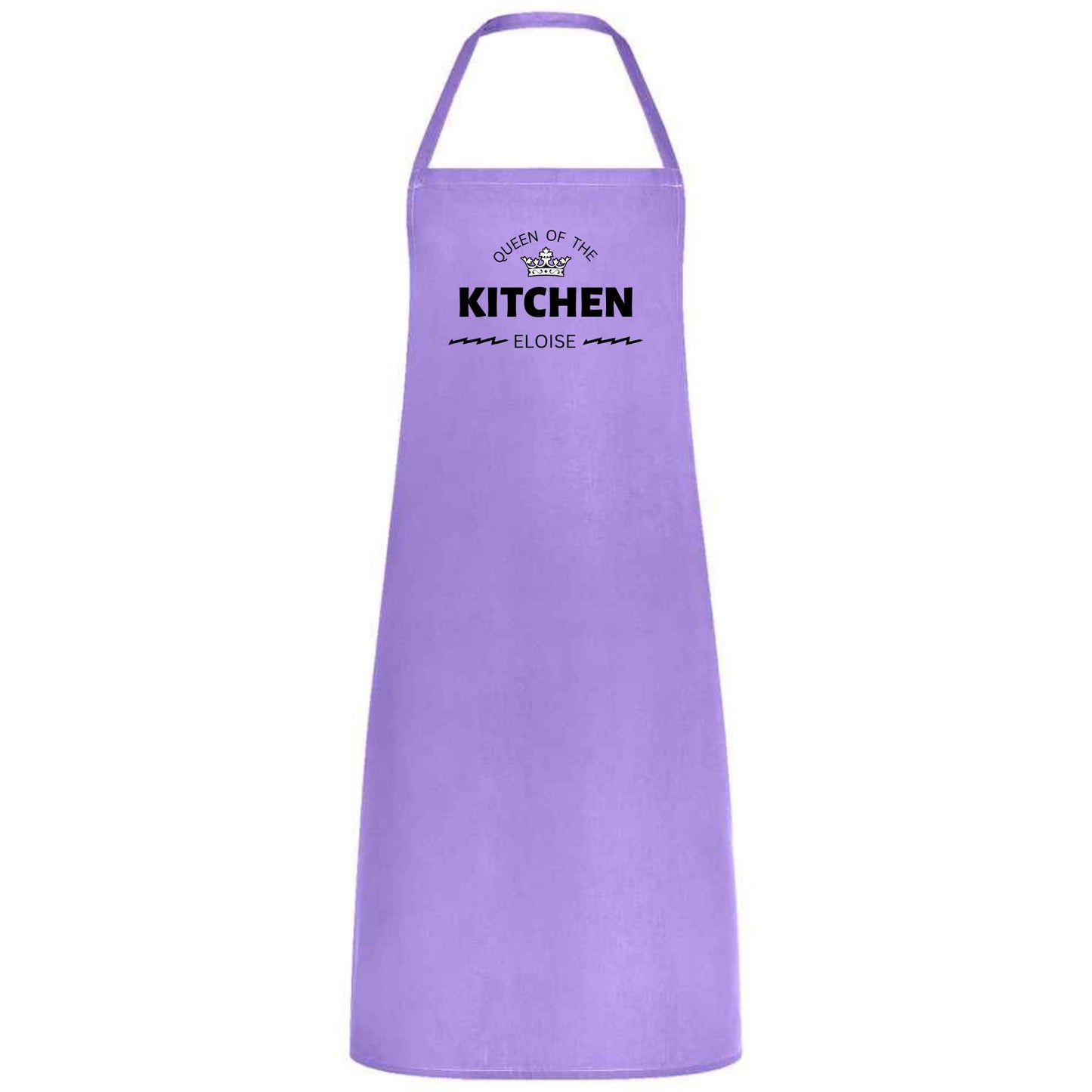 Queen of the Kitchen Personalised Apron Custom Name Cotton Multicolor Cooking Apron for Women Wedding Birthday and Mother’s Day Gift