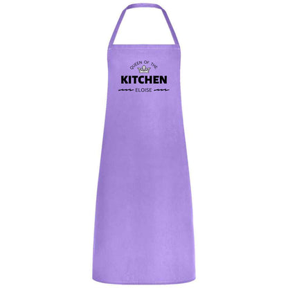 Queen of the Kitchen Personalised Apron Custom Name Cotton Multicolor Cooking Apron for Women Wedding Birthday and Mother’s Day Gift