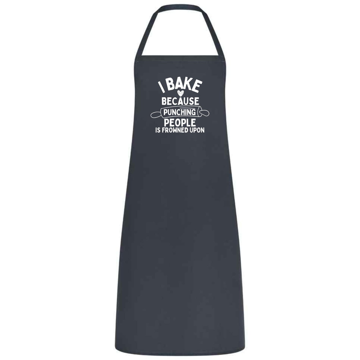 I Bake Because Punching People Is Frowned Upon Apron Funny Multicolor Unisex Chef Apron for Men and Women Cooking Baking