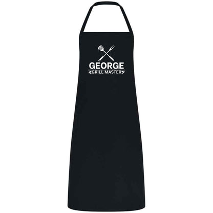 Custom Name Grill Master Apron Personalized Multicolor BBQ Apron for Men Funny Cooking Gift for Husband Dad or Boyfriend Kitchen and Chef Apron