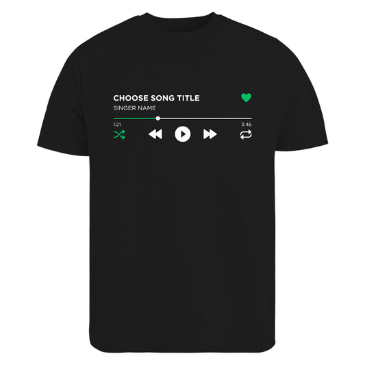 Be Buz Customizable Song Playlist T-Shirt Personalized Music Tee with Your Favorite Song and Singer Gift for Music Lovers - Top Tee