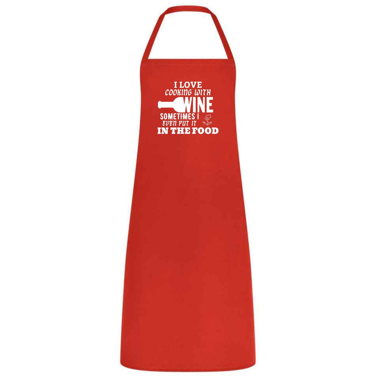 I Love Cooking with Wine Apron Funny Multicolor Unisex Chef Apron for Men and Women Waiter Waitress Gift for her him Weddings BBQs