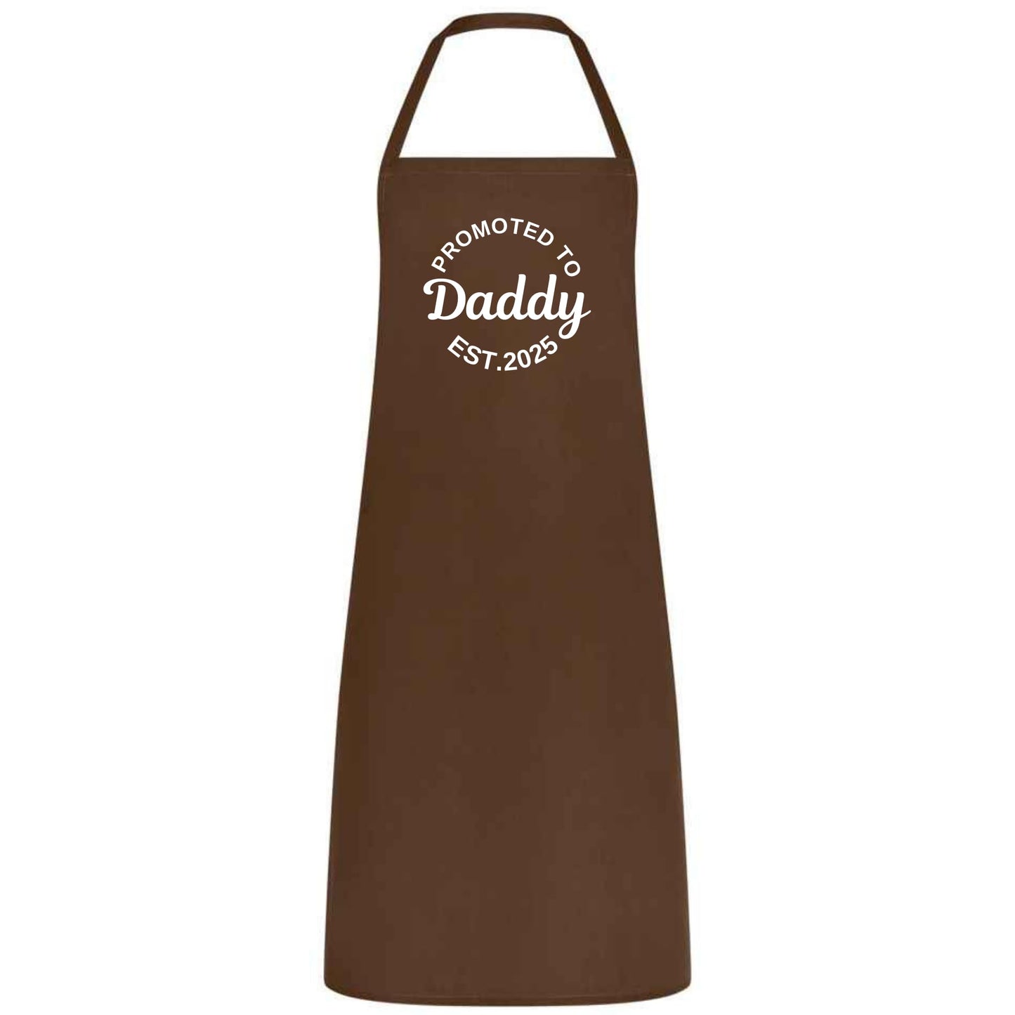 Be Buz Promoted to Daddy Est. 2025 Apron New Dad Gifts from Wife, Daughter, or Son Funny Father’s Day Apron for Dad or Husband Birthday Gift - Top Tee
