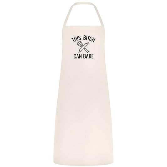 This Bitch Can Bake Funny Baking Apron for Women Multicolor Kitchen Apron Sassy Gift for Bakers Birthday Christmas Cooking - Top Tee