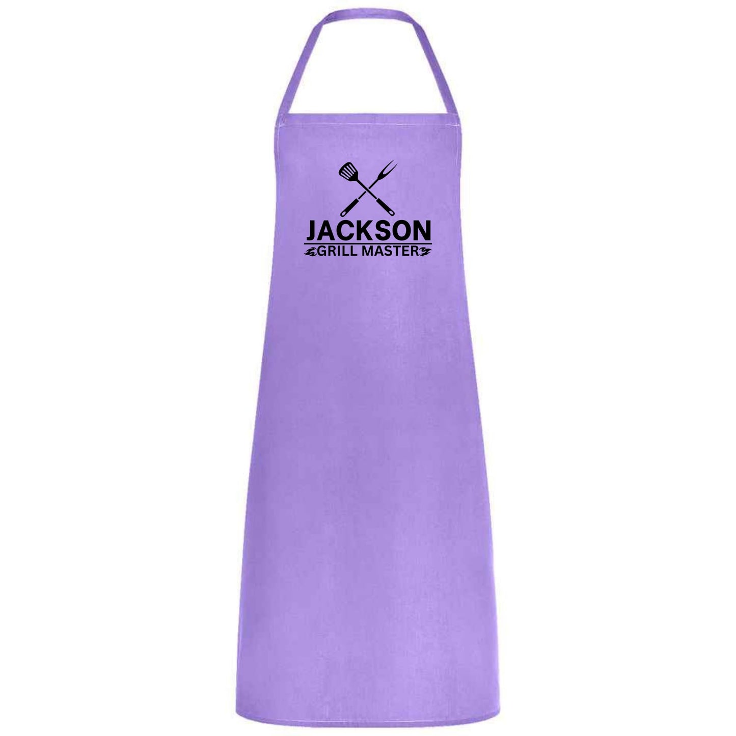 Custom Name Grill Master Apron Personalized Multicolor BBQ Apron for Men Funny Cooking Gift for Husband Dad or Boyfriend Kitchen and Chef Apron
