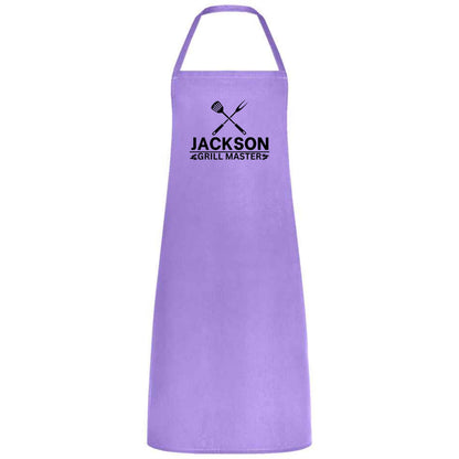 Custom Name Grill Master Apron Personalized Multicolor BBQ Apron for Men Funny Cooking Gift for Husband Dad or Boyfriend Kitchen and Chef Apron