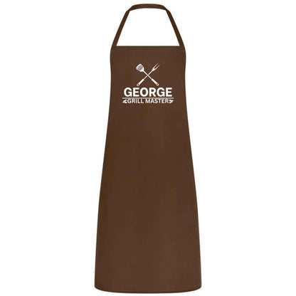 Custom Name Grill Master Apron Personalized Multicolor BBQ Apron for Men Funny Cooking Gift for Husband Dad or Boyfriend Kitchen and Chef Apron