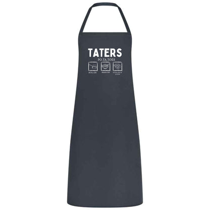 Be Buz Funny Potato Tater Kitchen Apron Taters Potatoes Boil 'Em Mash' Em Stick' Em In a Stew Multicolor Apron for Women, Men, Waiter, Waitress - Top Tee