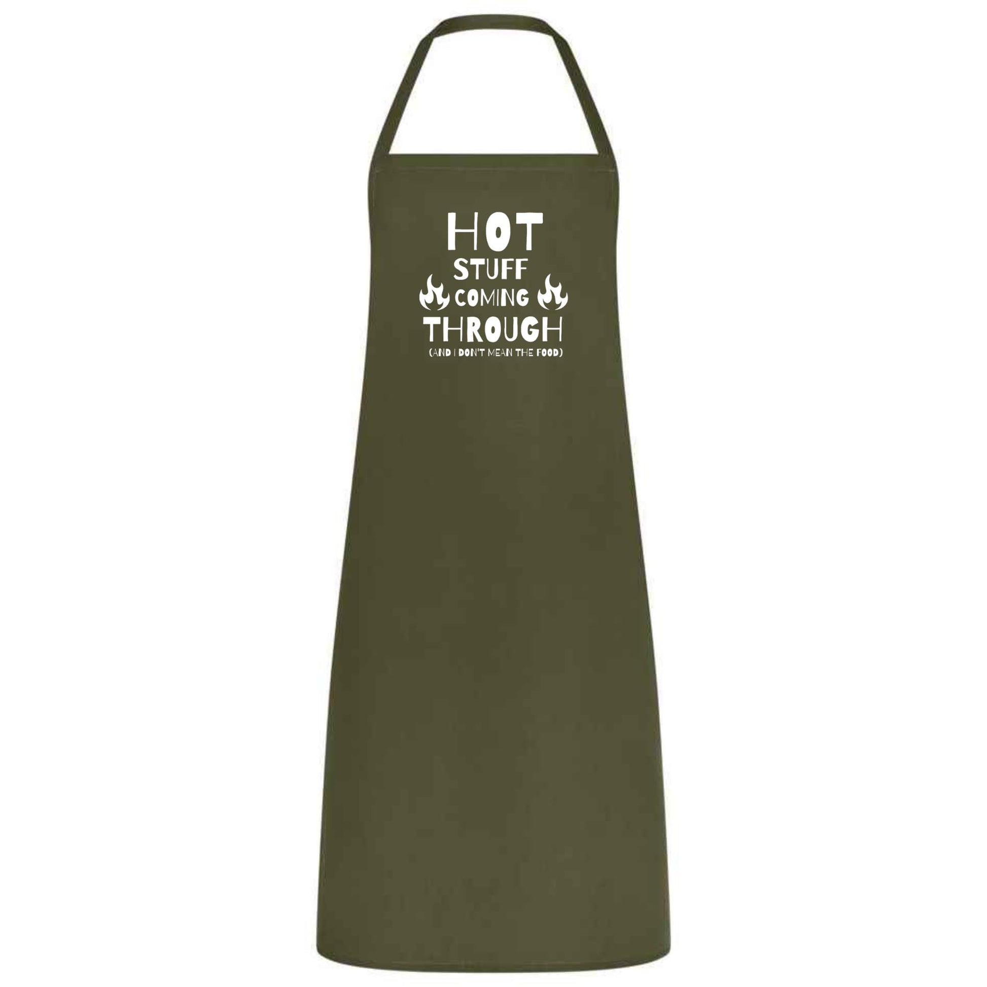 Funny Hot Stuff Coming Through Apron Multicolor Unisex Cooking Apron Chef, Waiter and Waitress Gift for Him or Her Wedding BBQ Kitchen Use - Top Tee