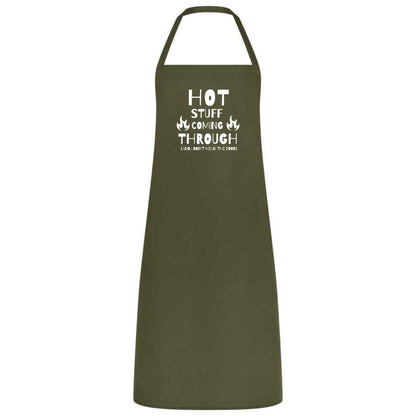 Funny Hot Stuff Coming Through Apron Multicolor Unisex Cooking Apron Chef, Waiter and Waitress Gift for Him or Her Wedding BBQ Kitchen Use