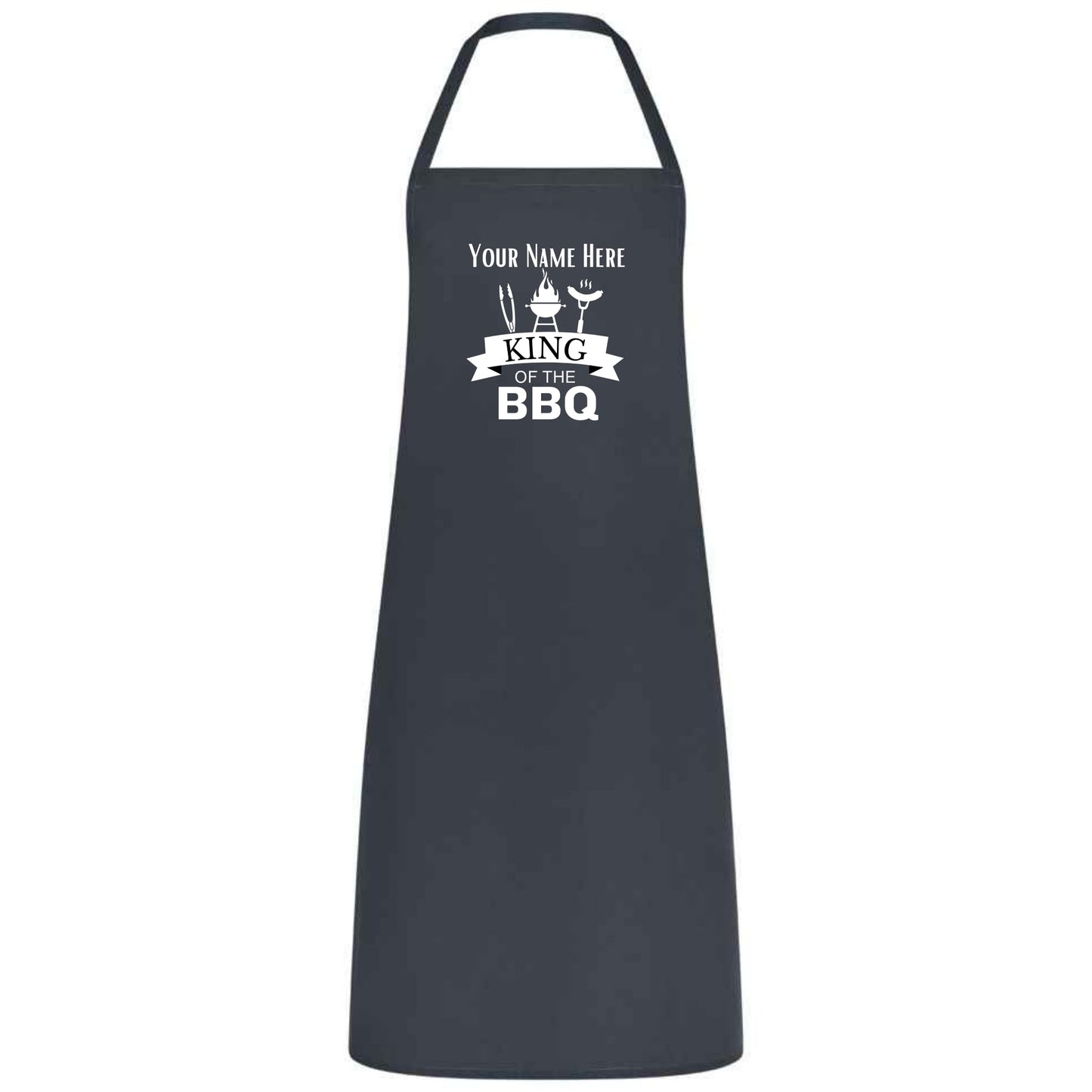 Custom Name King of the BBQ Apron – Personalized Grilling Apron for Men, Multicolor BBQ Cooking Apron, Father’s Day Gift for Dad or Husband