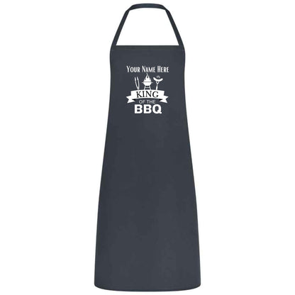 Custom Name King of the BBQ Apron – Personalized Grilling Apron for Men, Multicolor BBQ Cooking Apron, Father’s Day Gift for Dad or Husband