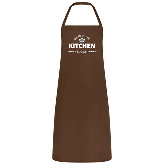 Queen of the Kitchen Personalised Apron Custom Name Cotton Multicolor Cooking Apron for Women Wedding Birthday and Mother’s Day Gift