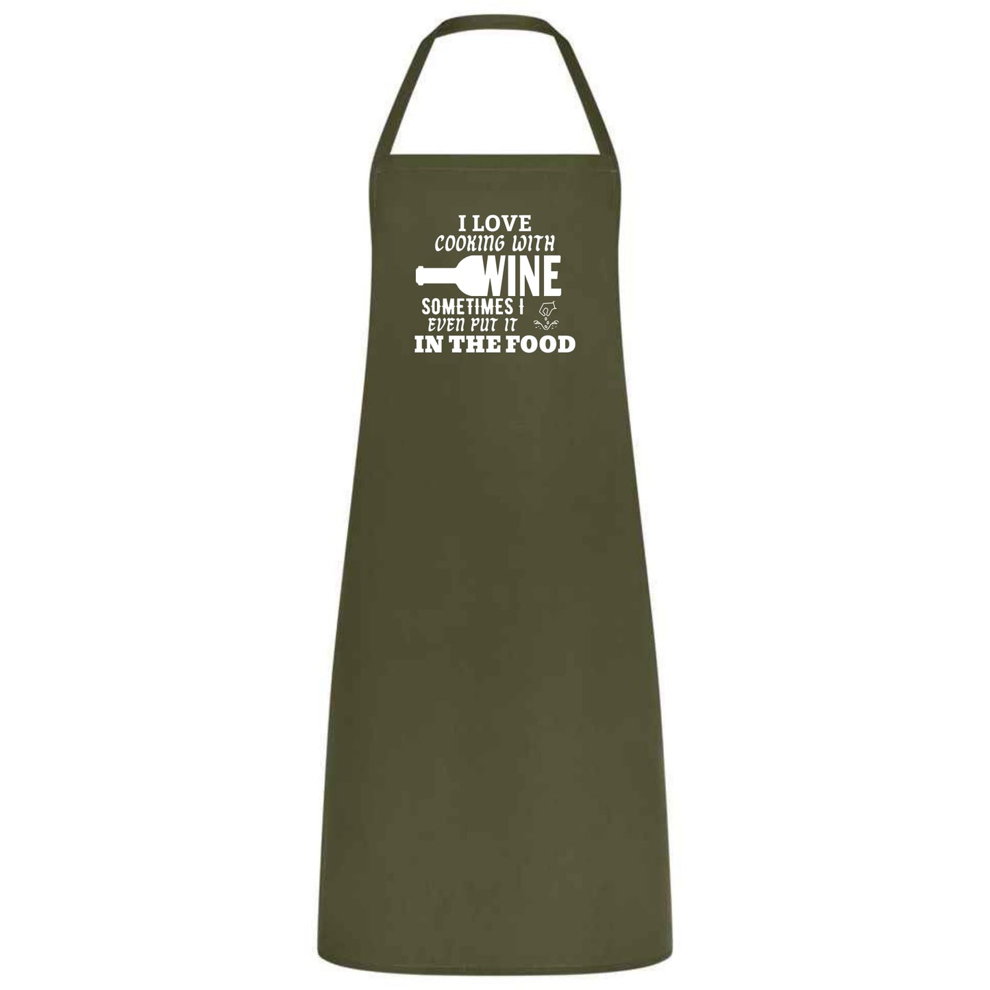 I Love Cooking with Wine Apron Funny Multicolor Unisex Chef Apron for Men and Women Waiter Waitress Gift for her him Weddings BBQs