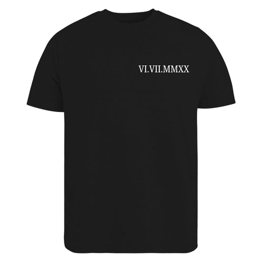 Be Buz Roman Numeral Date T-Shirt Custom Wedding Anniversary Tee Personalized Gift for Him, Her, Husband, Wife Matching Couple Shirt, Date Keepsake - Top Tee