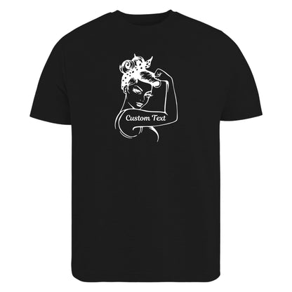 Be Buz Custom Women's Strong Girl Power T-Shirt Motivational Inspirational Empowering Cotton Shirt for Women and Girls
