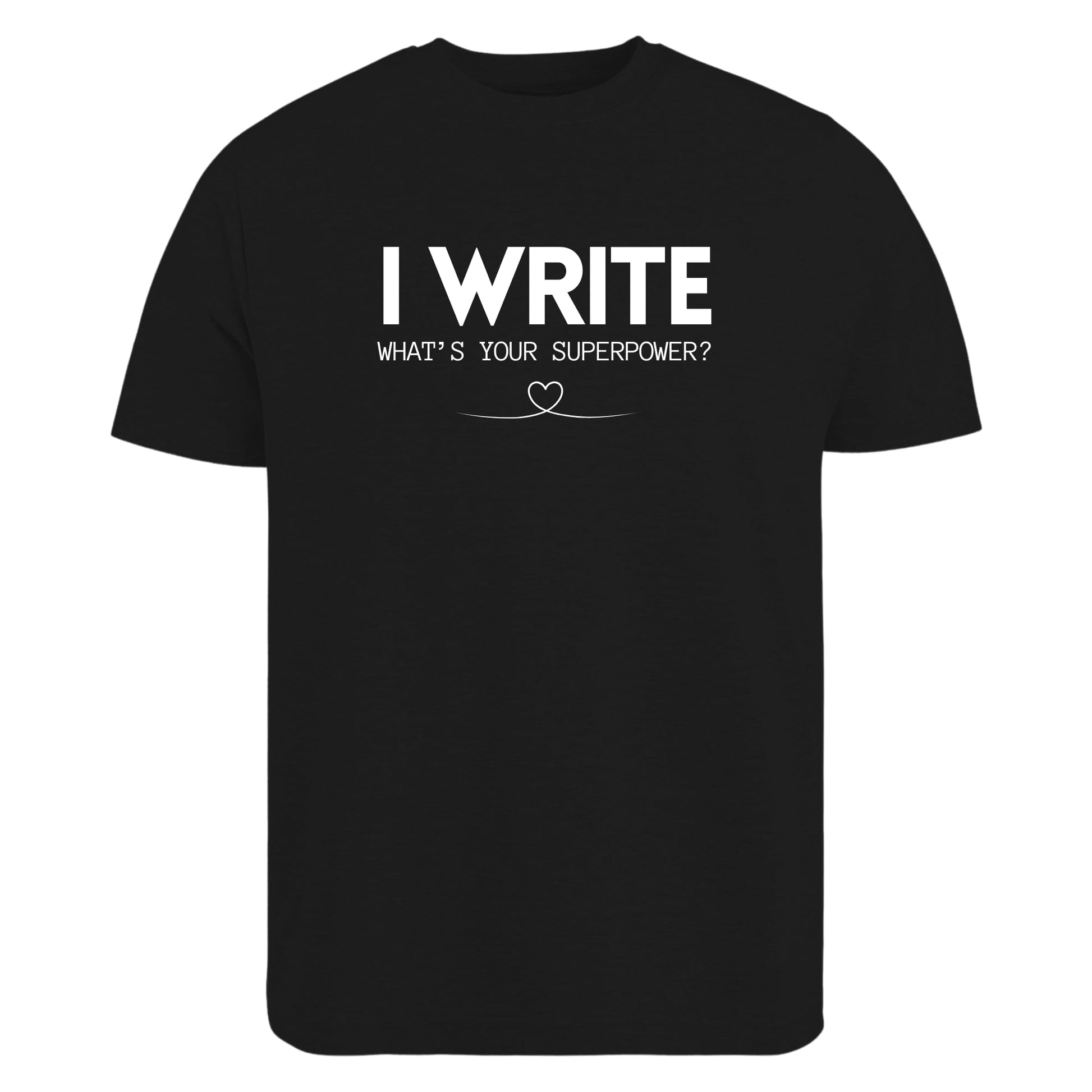 Be Buz Writer T-Shirt 'I Write What's Your Superpower?' Author and Book Lover Tee Gift for Novelists, Journalists - Top Tee