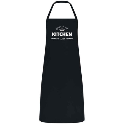 Queen of the Kitchen Personalised Apron Custom Name Cotton Multicolor Cooking Apron for Women Wedding Birthday and Mother’s Day Gift