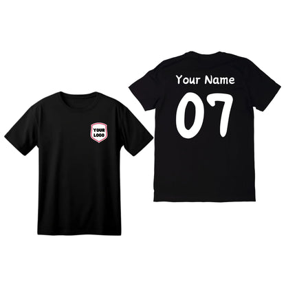Personalised T-Shirt Your Name & Number Any Country or Club Badge Jersey Retro Top Adults Logo Printed Unisex Men Women Cotton Crew Neck Casual T-Shirt