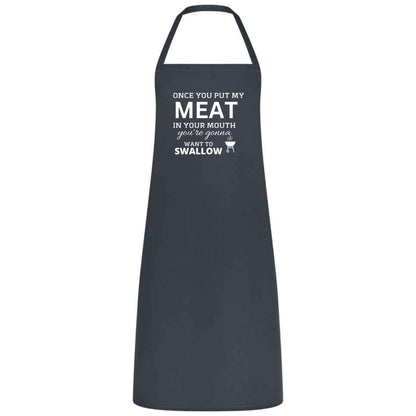 Once You Put My Meat in Your Mouth Multicolor Apron – Unisex Chef, Waiter, Waitress Gift for her him Weddings BBQs Cooking
