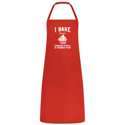 I Bake Because Punching People Is Frowned Upon Apron Funny Multicolor Unisex Chef Apron for Men and Women Cooking Baking Apron