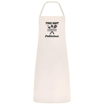 This Sh*t Is Going to Be Delicious Apron Funny Multicolor BBQ and Cooking Apron Unisex Chef Gift for Men and Women