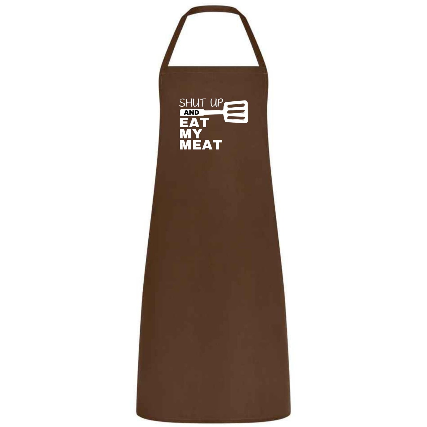 Shut Up and Eat My Meat Apron Funny Multicolor BBQ Apron for Men Grilling Gift for Dad Husband or Boyfriend Father’s Day and Birthday