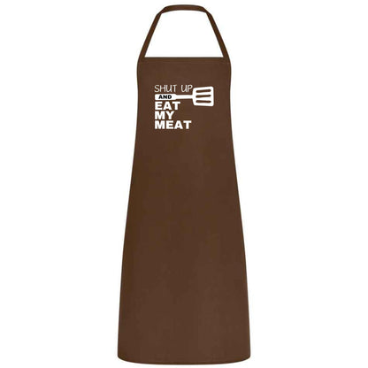 Shut Up and Eat My Meat Apron Funny Multicolor BBQ Apron for Men Grilling Gift for Dad Husband or Boyfriend Father’s Day and Birthday