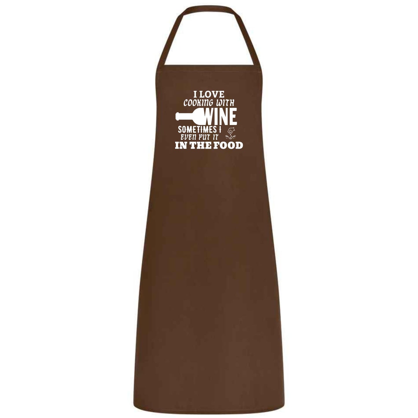 I Love Cooking with Wine Apron Funny Multicolor Unisex Chef Apron for Men and Women Waiter Waitress Gift for her him Weddings BBQs