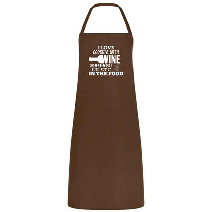 I Love Cooking with Wine Apron Funny Multicolor Unisex Chef Apron for Men and Women Waiter Waitress Gift for her him Weddings BBQs