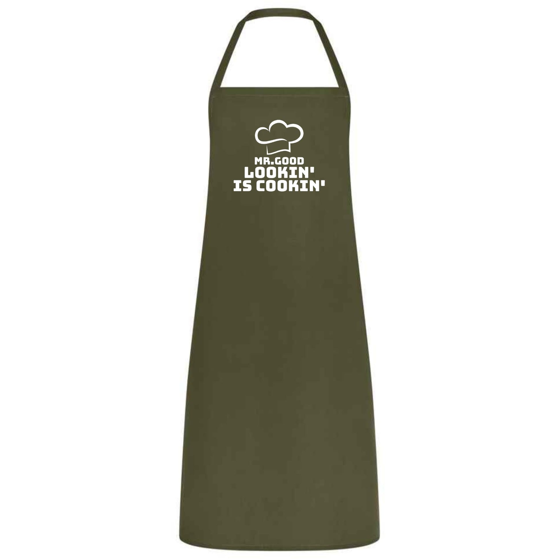 Mr Good Lookin’ is Cookin’ Multicolor Apron Father's Day Gift Chef Waiter Gift for him Perfect for Weddings BBQs Cooking - Top Tee