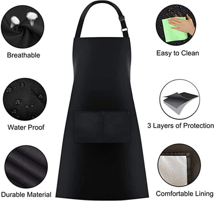 DAD'S BARBECUE Funny Apron Bib Apron - 2 Pockets BBQ Apron Coffee house Cooking Kitchen Chef Bar Hotel Women Great Gift For Husband Wife, Dad Mom boyfriend Girlfriend