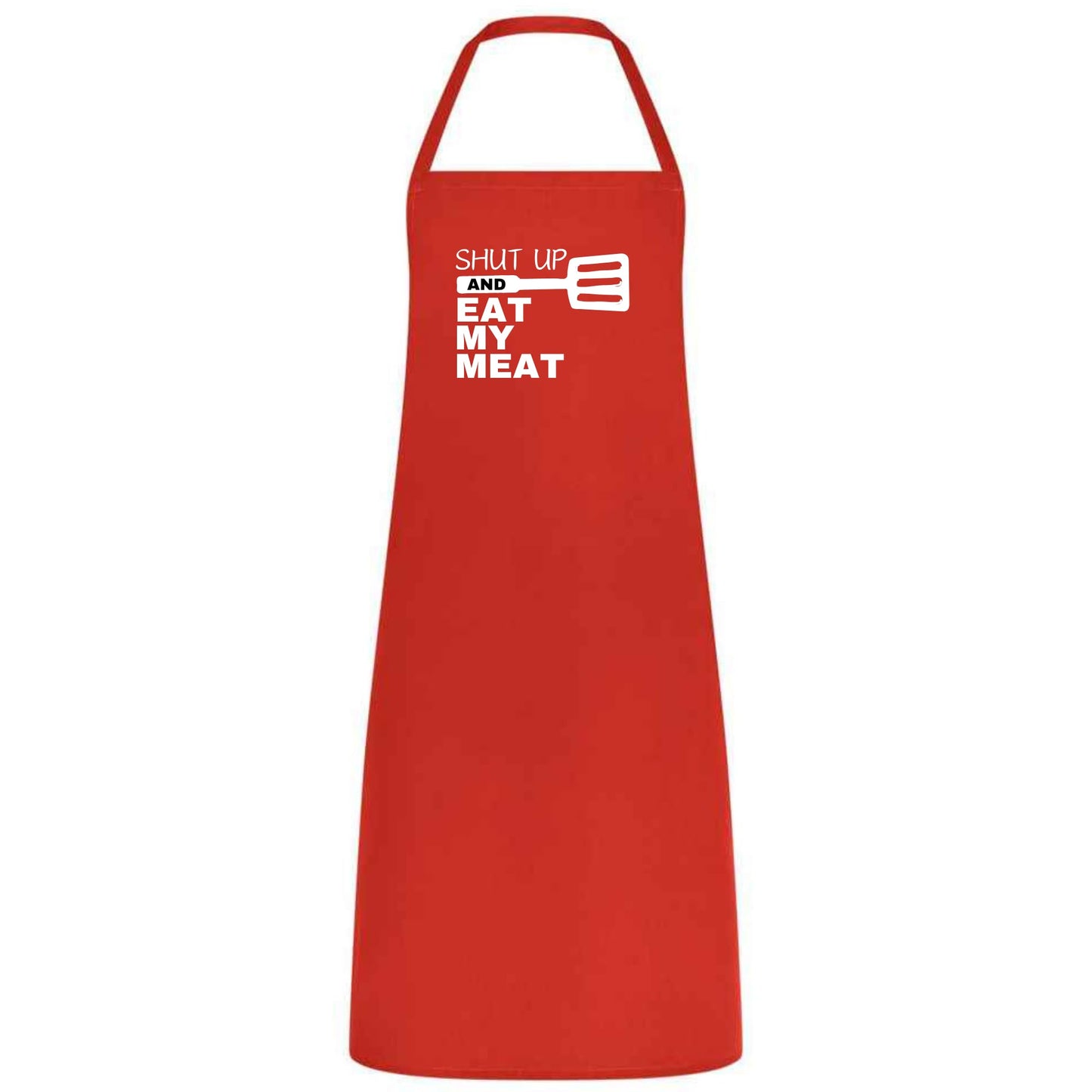 Shut Up and Eat My Meat Apron Funny Multicolor BBQ Apron for Men Grilling Gift for Dad Husband or Boyfriend Father’s Day and Birthday