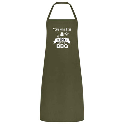 Custom Name King of the BBQ Apron – Personalized Grilling Apron for Men, Multicolor BBQ Cooking Apron, Father’s Day Gift for Dad or Husband