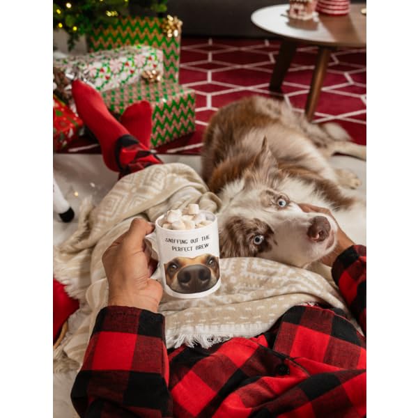 Sniffing Out The Perfect Brew Dog Lover Coffee Mug – 11 oz Ceramic Mug with Playful Dog Nose Design – Dishwasher & Microwave Safe