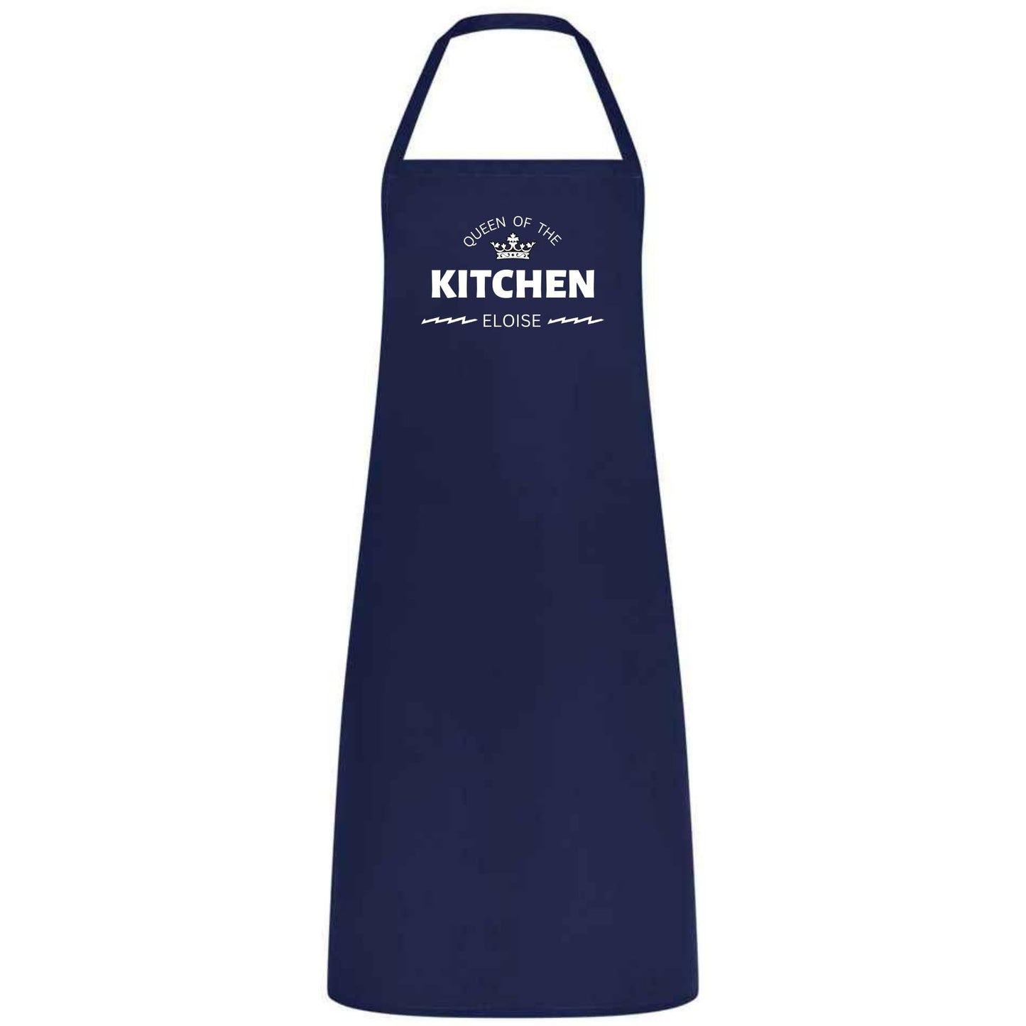 Queen of the Kitchen Personalised Apron Custom Name Cotton Multicolor Cooking Apron for Women Wedding Birthday and Mother’s Day Gift