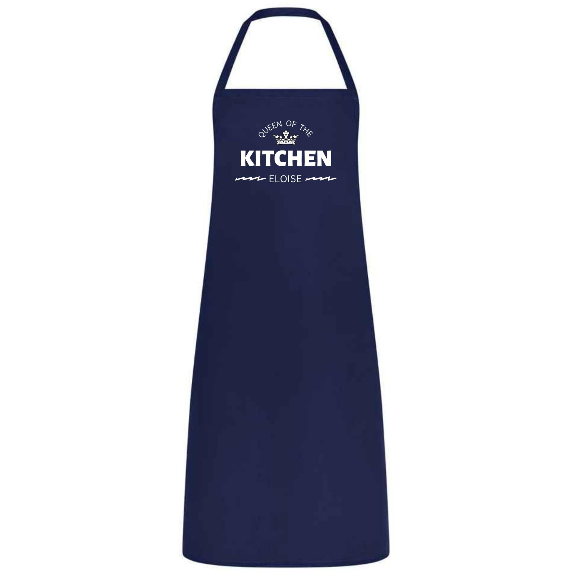 Queen of the Kitchen Personalised Apron Custom Name Cotton Multicolor Cooking Apron for Women Wedding Birthday and Mother’s Day Gift - Top Tee
