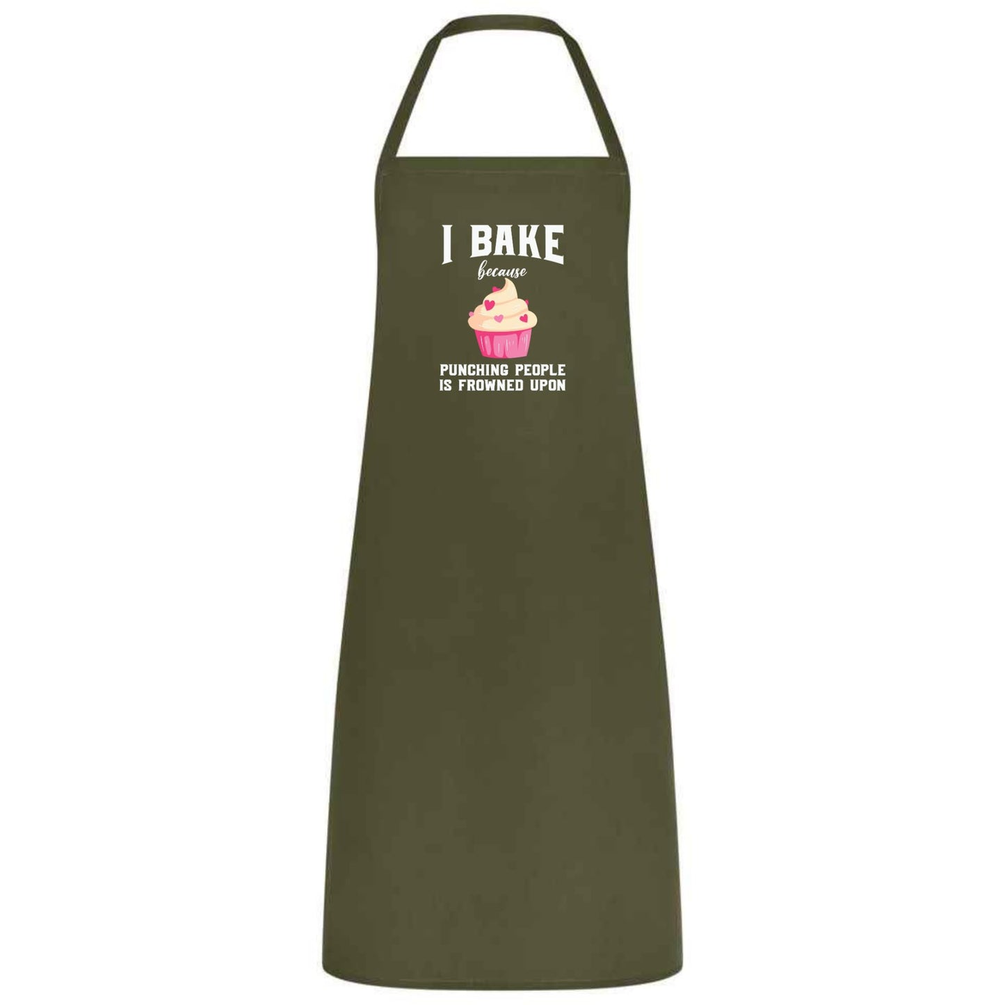 I Bake Because Punching People Is Frowned Upon Apron Funny Multicolor Unisex Chef Apron for Men and Women Cooking Baking Apron
