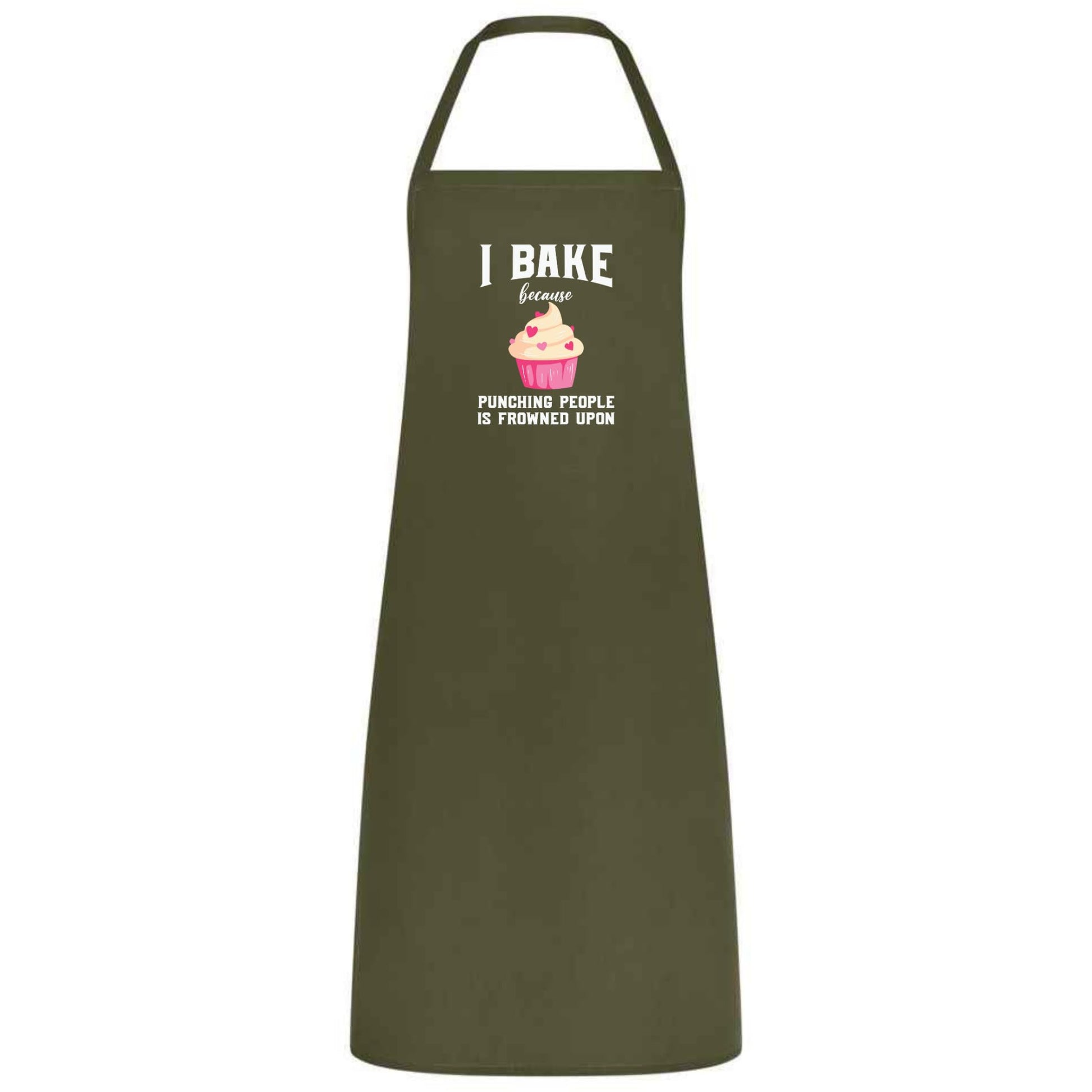 I Bake Because Punching People Is Frowned Upon Apron Funny Multicolor Unisex Chef Apron for Men and Women Cooking Baking Apron - Top Tee