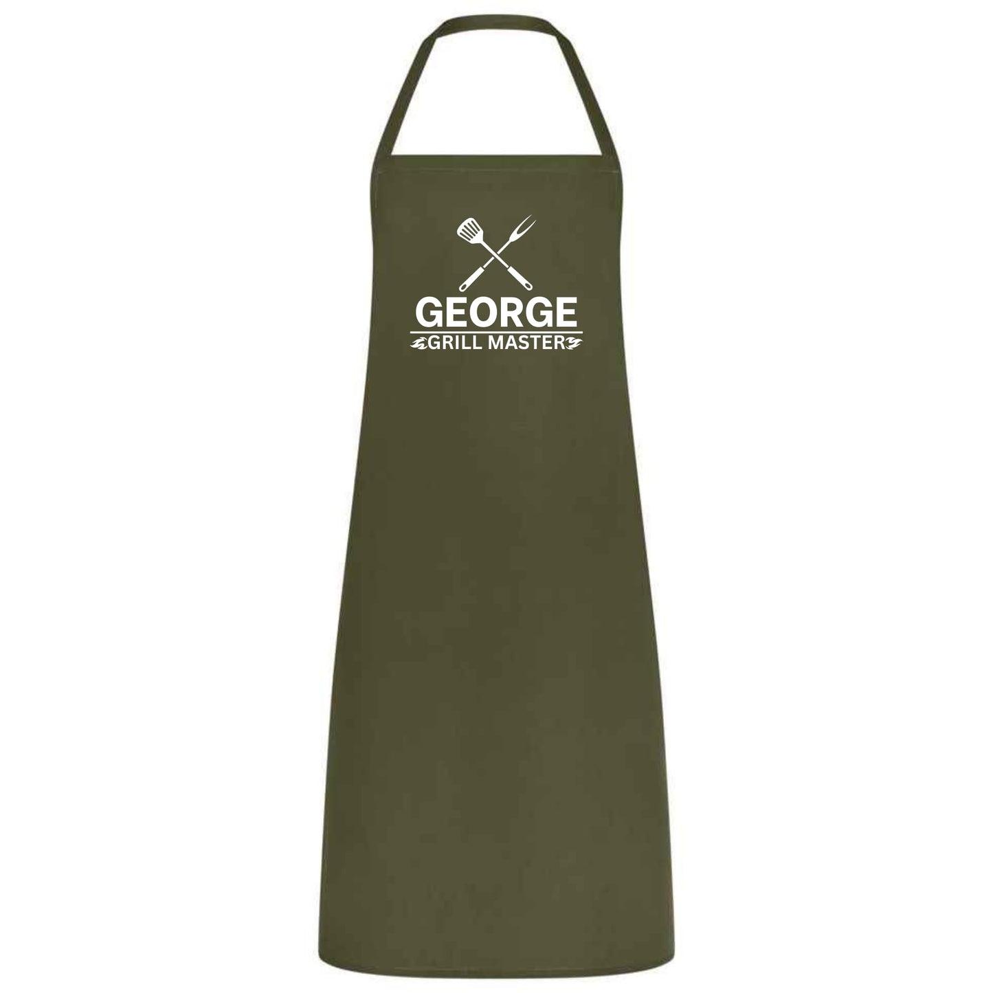 Custom Name Grill Master Apron Personalized Multicolor BBQ Apron for Men Funny Cooking Gift for Husband Dad or Boyfriend Kitchen and Chef Apron