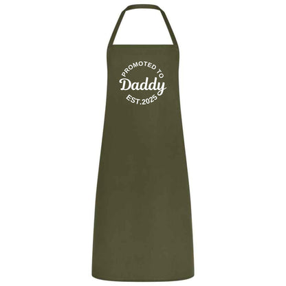 Be Buz Promoted to Daddy Est. 2025 Apron New Dad Gifts from Wife, Daughter, or Son Funny Father’s Day Apron for Dad or Husband Birthday Gift - Top Tee