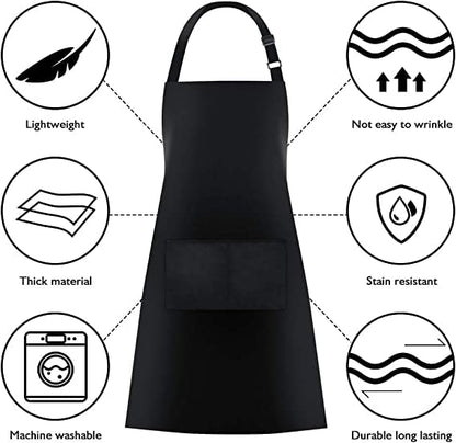 NEVER TRUST A SKINNY COOK Funny Aprons for women - 2 Pockets BBQ Apron Coffee house Cooking Kitchen Chef Bar Hotel Gift For Husband Wife, Dad Mom boyfriend Girlfriend Black - Top Tee