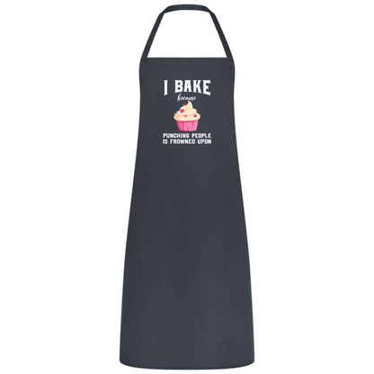 I Bake Because Punching People Is Frowned Upon Apron Funny Multicolor Unisex Chef Apron for Men and Women Cooking Baking Apron