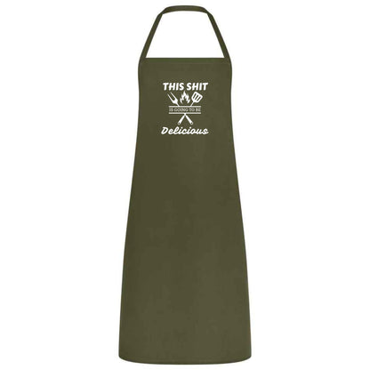 This Sh*t Is Going to Be Delicious Apron Funny Multicolor BBQ and Cooking Apron Unisex Chef Gift for Men and Women