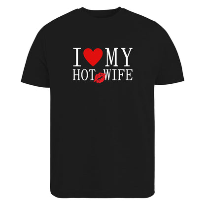 Be Buz I Love My Hot Wife T-Shirt Funny Husband Shirt Romantic Gift for Husband Cute Couple Tee Valentine’s Day - Top Tee