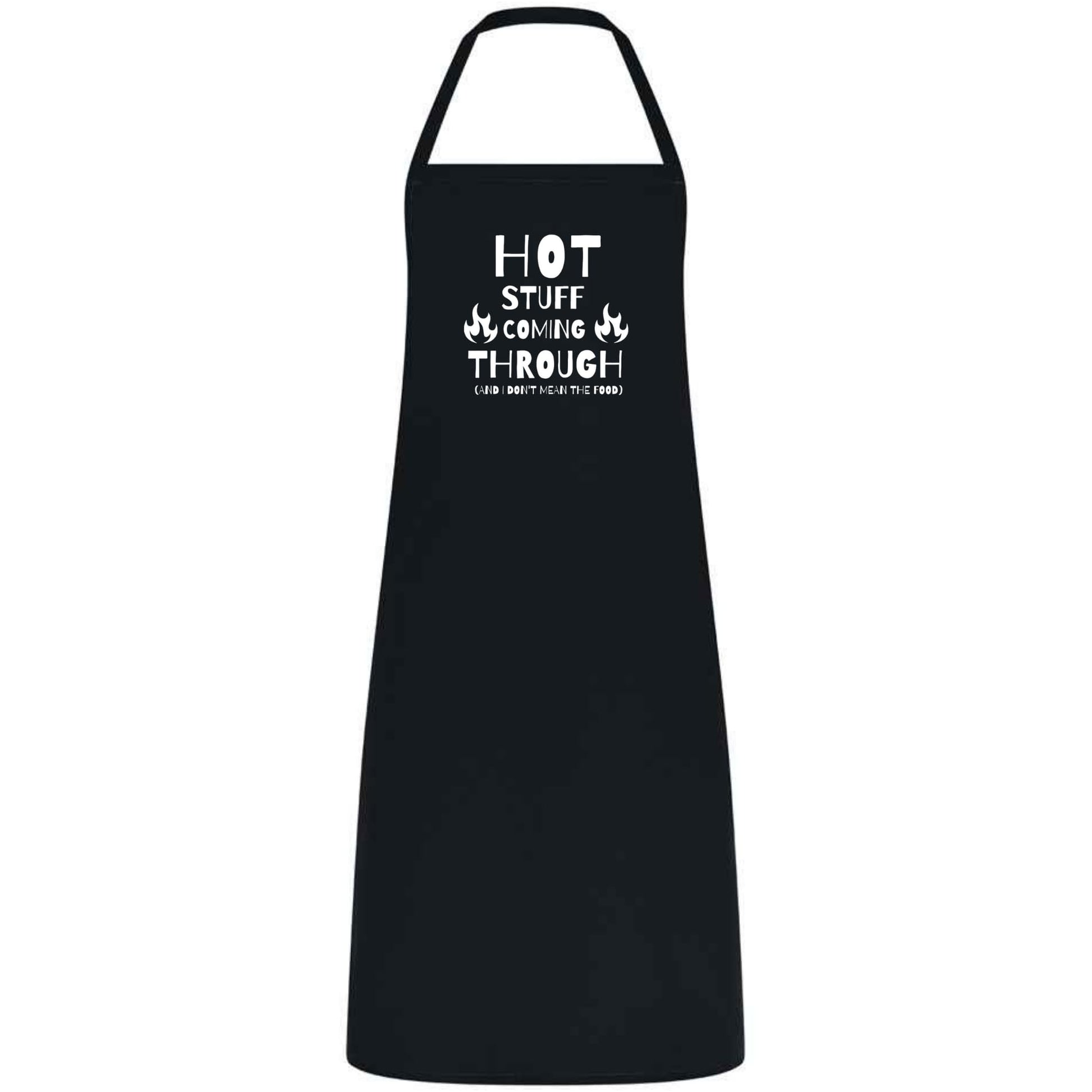 Funny Hot Stuff Coming Through Apron Multicolor Unisex Cooking Apron Chef, Waiter and Waitress Gift for Him or Her Wedding BBQ Kitchen Use - Top Tee