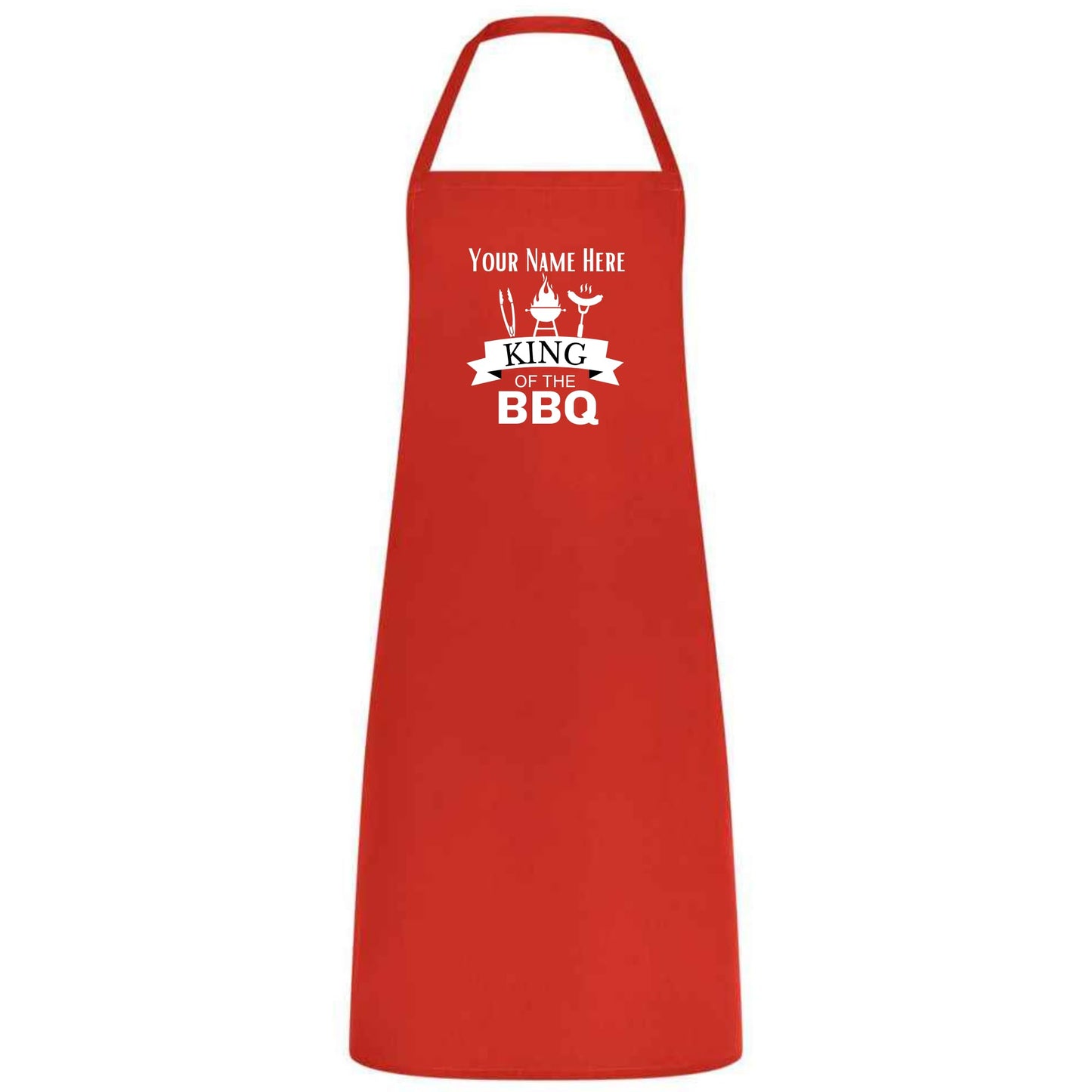 Custom Name King of the BBQ Apron – Personalized Grilling Apron for Men, Multicolor BBQ Cooking Apron, Father’s Day Gift for Dad or Husband
