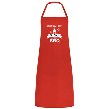 Custom Name King of the BBQ Apron – Personalized Grilling Apron for Men, Multicolor BBQ Cooking Apron, Father’s Day Gift for Dad or Husband